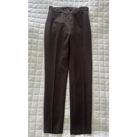 Les Copains Pants - LES COPAINS Womens Trousers Brown High Waisted Wool Blend Straight Leg 44 US 8
